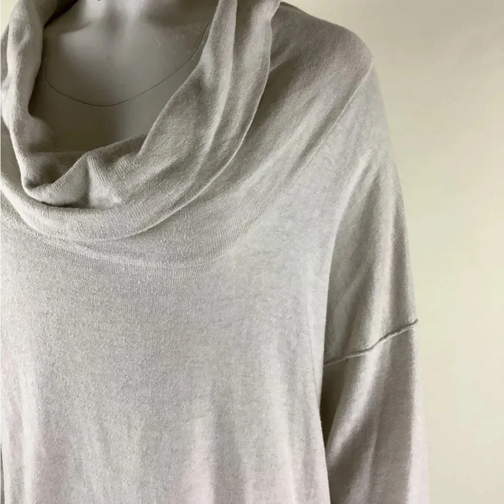 Pure Jill Sz S Cotton Cashmere Cowl Neck Sweater Beige Casual Pullover